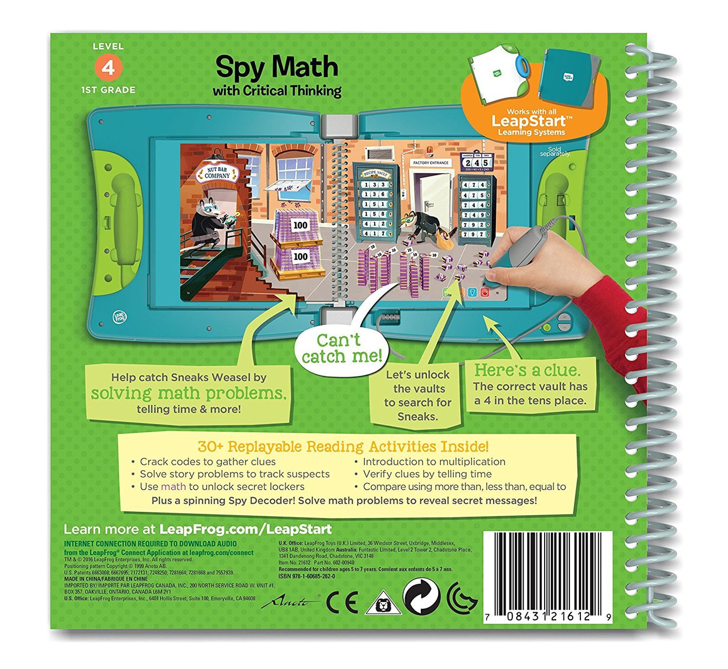 Leapfrog Leapstart 1St Grade Activity Book: Spy Math And Critical Thinking