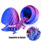 Locyfens 3D Printed Dragon Eggs With Dragon Inside, Articulated 3D Dragon Toys With 3D Dragon Eggs, Crystal Dragon Red Blue