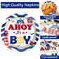 25 Guests Nautical It'S A Boy Baby Shower Party Supplies Decorations Ahoy Nautical Party Disposable Plates Napkins Tableware Din