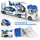 Dwi Dowellin 25" Semi Truck Toy Set with Racing Car & Helicopter, White, Kids Toys for 3-6 Years Old, Model 666-66F
