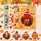 32 Sheets Thanksgiving Stickers, Thanksgiving Crafts for Kids, Make-A-Turkey Stickers for Kids Thanksgiving Party Favors Decorat