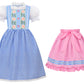 Relibeauty Kids Girls Dirndl Dress Oktoberfest Costume German For Girls,Blue & Pink,150