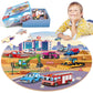 Synarry Vehicle Floor Puzzle For Kids Ages 3-5, Large 70 Piece Puzzle For Kids Ages 4-6, Wooden Floor Puzzle For Kids Ages 4-8, Preschool Toys Gifts For 3 4 5 6 7 8 Years Old Boys Girls Child