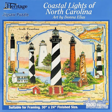 Heritage Coastal Lights Of North Carolina Jigsaw Puzzle - 1000 Pieces