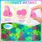 HFAYDZSW 120Pcs Luminous Mini Resin Bunny, Miniature Bunny Figurines, Glow in The Dark Tiny Rabbit Ornament for Garden Landscape