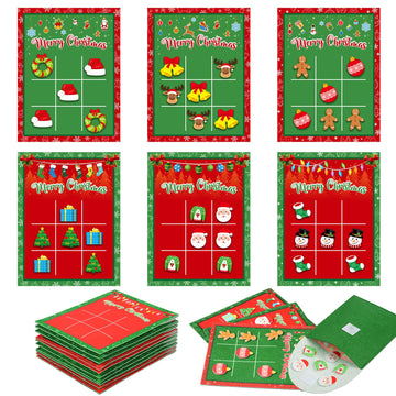Capoda 24 Pack Christmas Party Favors Gift Christmas Tic Tac Toe Strategic Board Game For Family Happy Christmas Stocking Stuffe