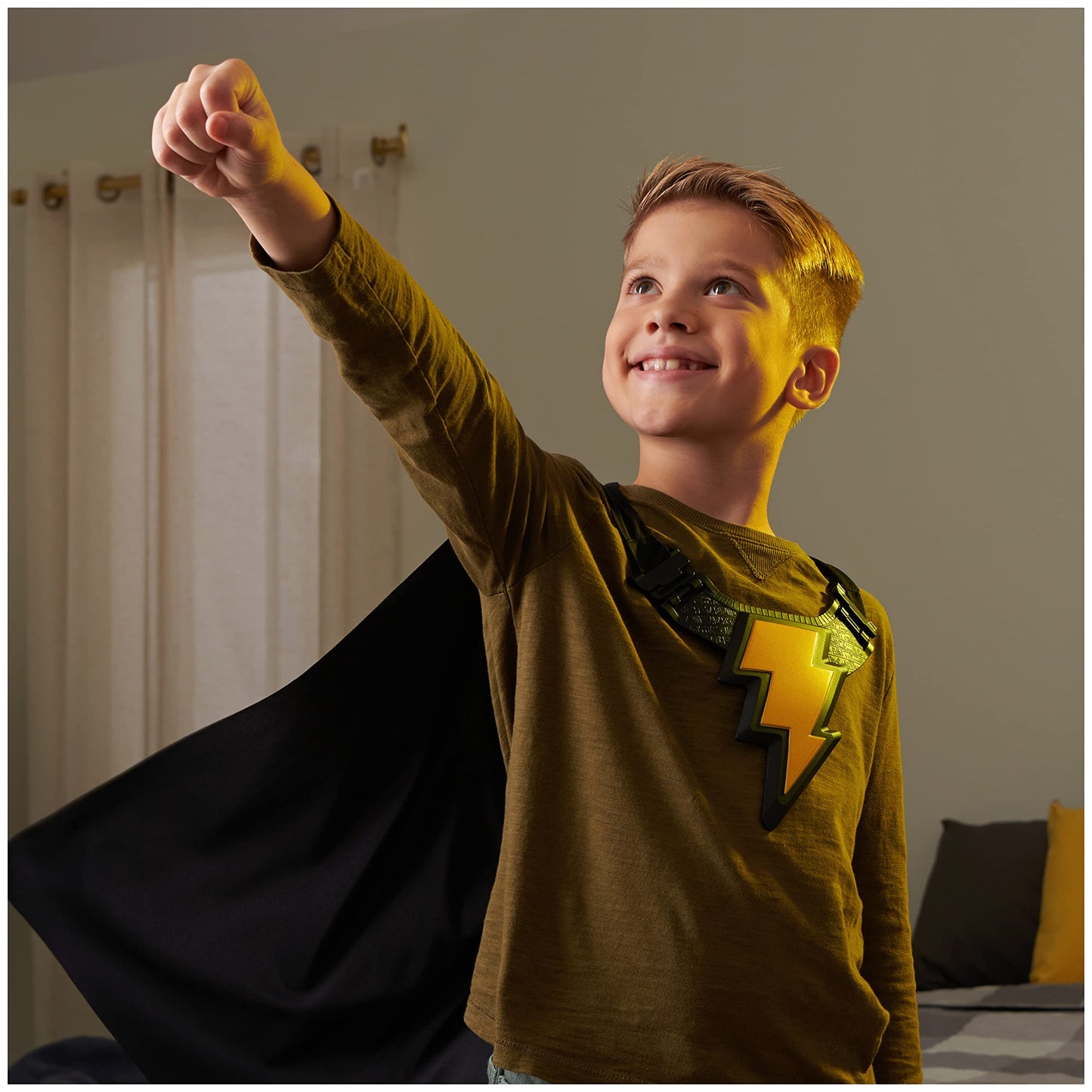 Dc Comics, Black Adam Guardian Suit, Cape And Chest Plate, Black Adam Movie Kids Roleplay Costume For Boys And Girls Ages 4 And Up