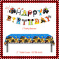 Roaring Good Time 60 Pcs Monster Trucks Birthday Decoration Kit - Monster Trucks Party Plates, Napkins, Tablecloth, Banner & Accessories - Red, Cartoon Theme