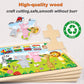 Wooden Puzzles For Kids Ages 4-6, 4 Pcs 24 Animals Cars Farm Dinosaur World Jigsaw Puzzles, Preschool Educational Brain Teaser T