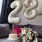Cream Number 8 Balloon 40 Inch, 8 Balloon Number, 8Th Birthday Decorations, Cream Party Supplies For Boys Girls