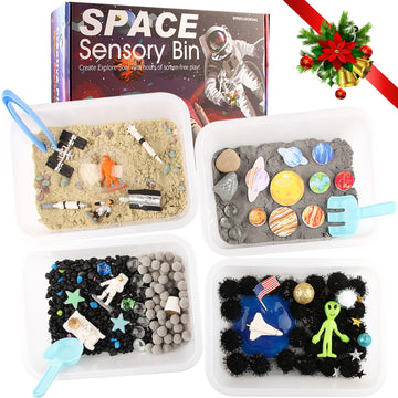 Space Themed Toys Sensory Bin Filler,Planet Toys For Kids, Universe Solar System Toys For Autistic Children, Space Astronauts Se