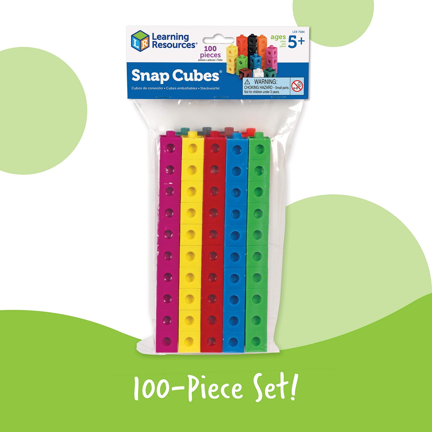 Learning Resources Snap Cubes - 100 Pieces, Ages 5+ Homeschool And Classroom Supplies, Educational Counting Toy, Math Games For