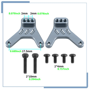 Zolikar 2PCS RC Aluminum Alloy Rear Shock Mount Shock Tower for Kyosho Mini Z 4x4 1/18 Scale Jimny 1/24 Scale Wrangler, Titanium