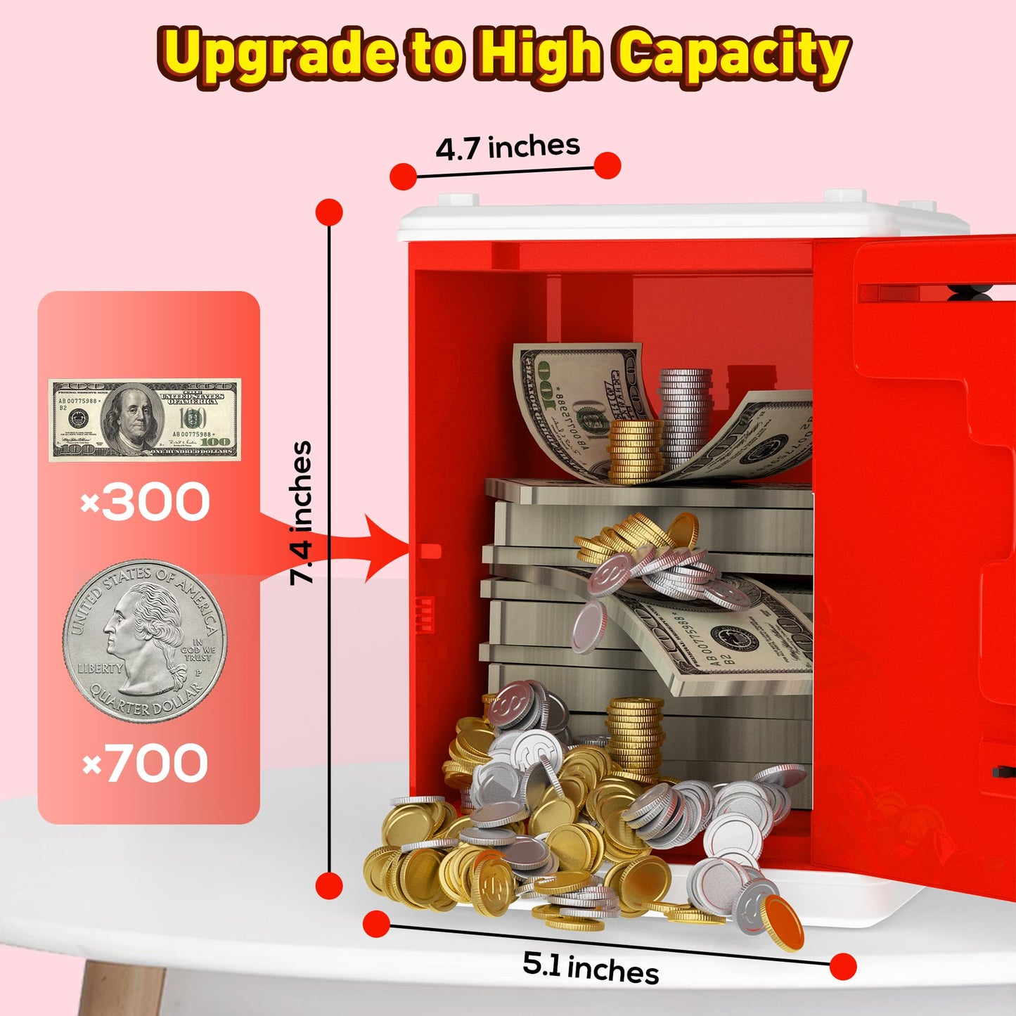 Atm Piggy Bank For Boys Girls, Electronic Money Bank With Password Paper Money Saving Box Coin Can Kids Safe Bank, Birthday Gift