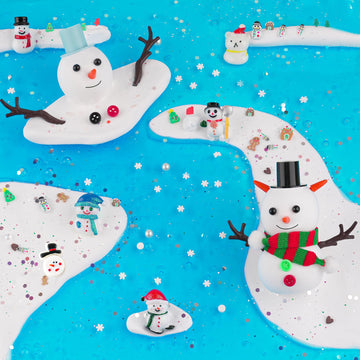 Lawoho Build A Snowman Kit With Clear Slime & Air Dry Clay For Kids, Christmas Crafts For Kids, Slime Kit For Kids, Christmas Gifts For Kids, Stocking Stuffers For Kids Christmas Crafts Snowman Kit