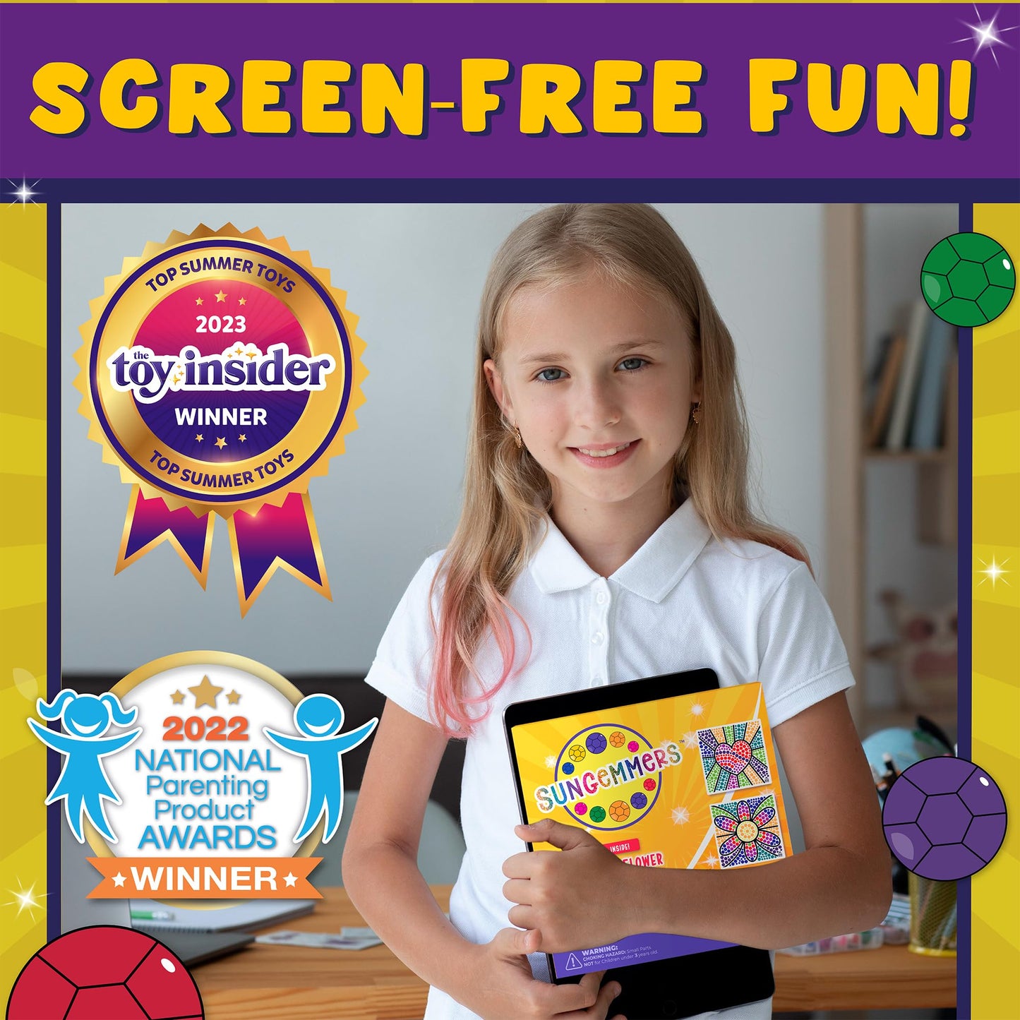 PURPLE LADYBUG Window Art Suncatcher Kit - Heart & Flower - Large, Multicolor - Crafts for Kids Ages 6-12, Perfect for Easter & Valentine's Gifts