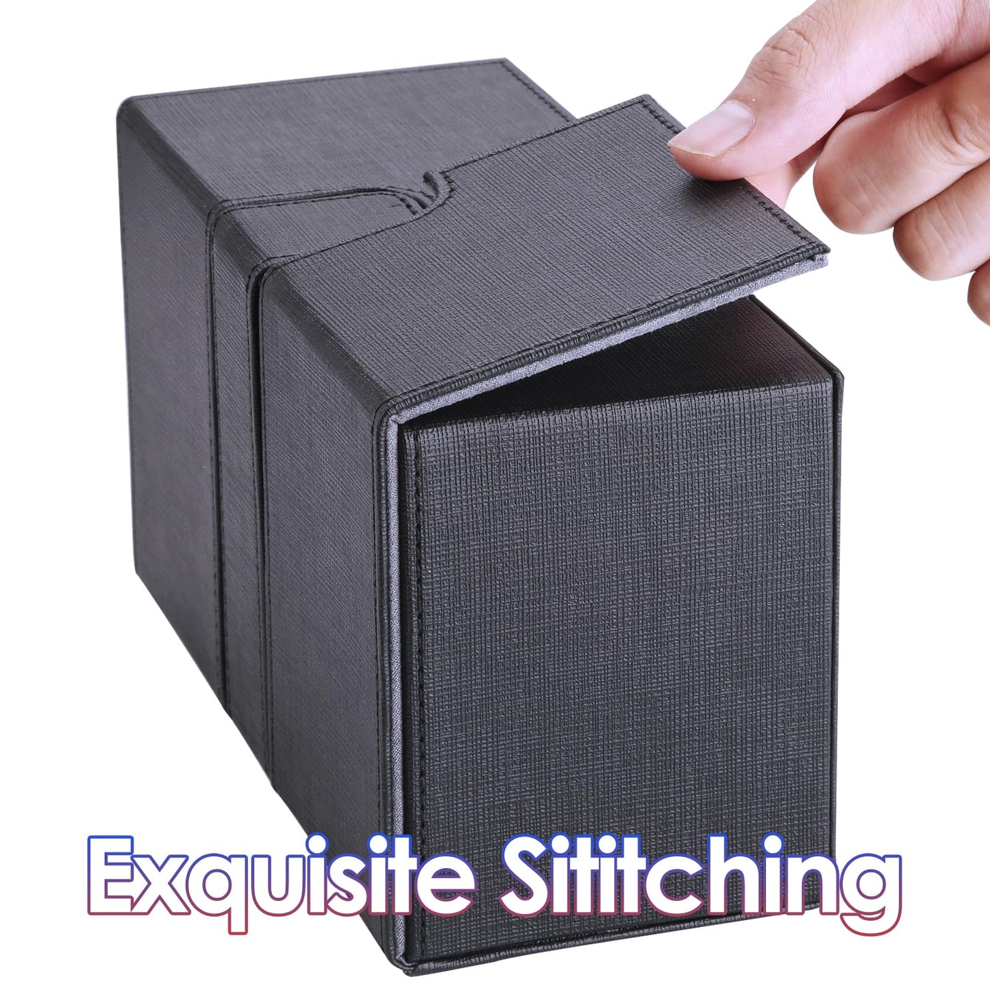 Scimi X-Large Commander Premium Double Deck Box For 200+ Sleeved Cards Protwin Flipdeckcase With 3 Tray Fits Mtg/Tcg/Ccg/Yugioh (Leather - Elegant Cross Pattern)
