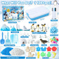 G.C Winter Polar Sensory Bin for Kid, Snow Play Sand Toy Kit with Sandbox/Sensory Sand/Arctic Animals Figures, Ice Wonderland Se