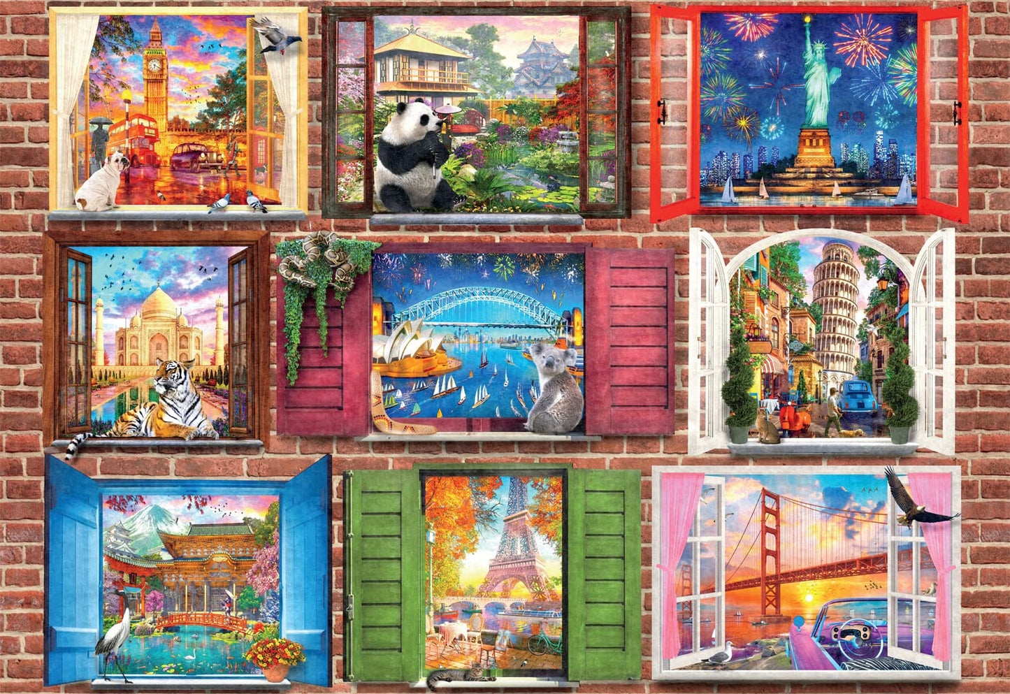 Buffalo Games 1500 Piece Jigsaw Puzzle - Windows Open to The World - Large Multicolor - Challenging Paper Puzzle - Model 2469