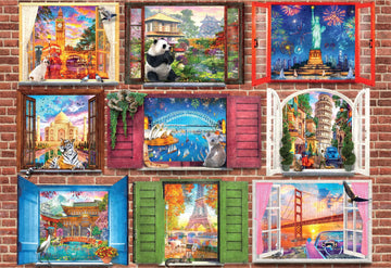 Buffalo Games 1500 Piece Jigsaw Puzzle - Windows Open to The World - Large Multicolor - Challenging Paper Puzzle - Model 2469
