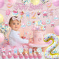 Juyrle Two Sweet Birthday Party Decorations- 2Nd Sweet Party Banner Donut Theme Second Birthday Party Girls Macaron Balloon Garland Kit For Two Years Old Candy Theme Party Supplies