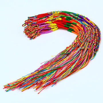 Resinta 100 Pieces Handmade Braided Bracelets Assorted Colors Friendship Cords Thread Bracelets Party Supply Favors for Wrist An