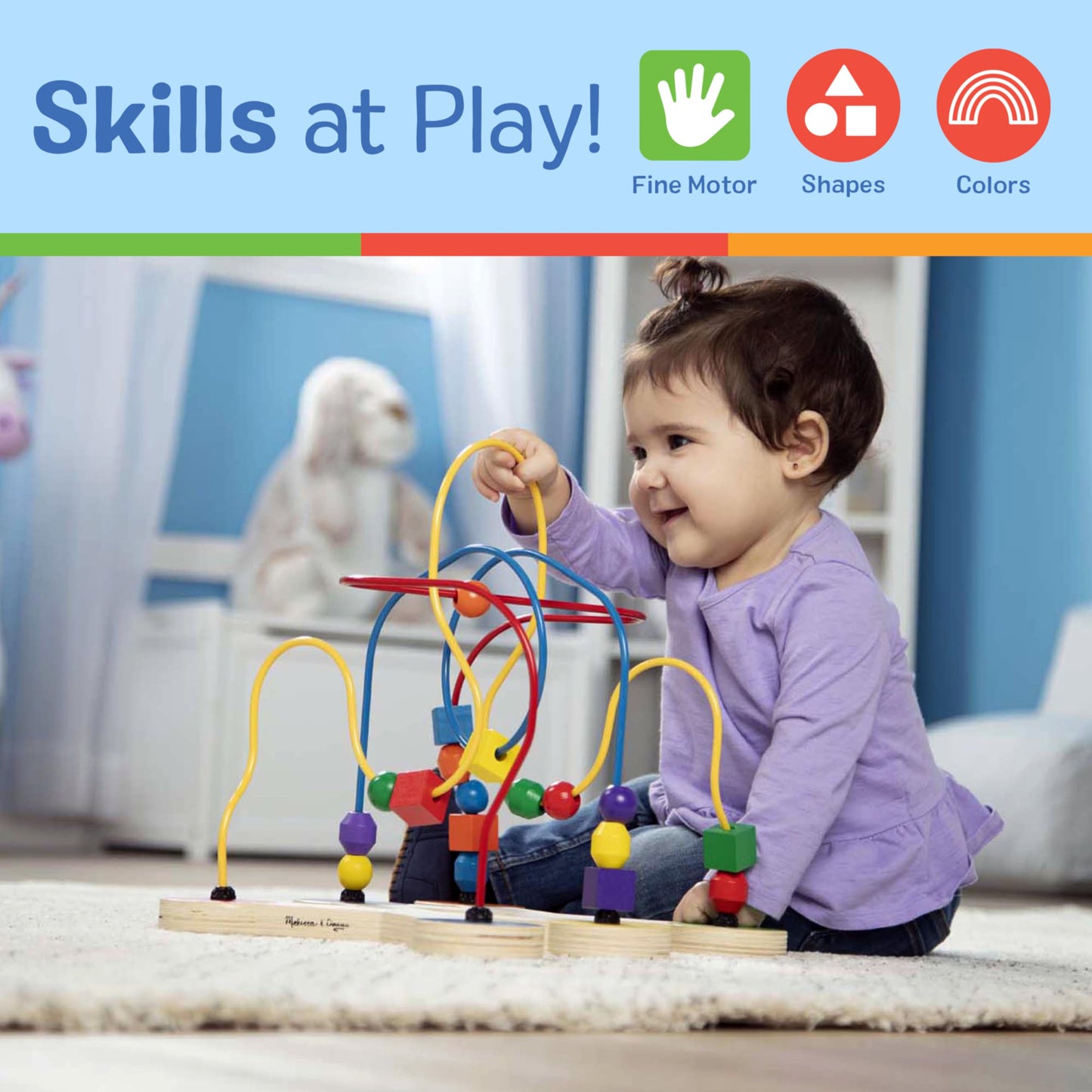 Melissa & Doug Classic Bead Maze Toy - Wooden Educational Toy for Toddlers Ages 3+, Multi-Color, Model 96066
