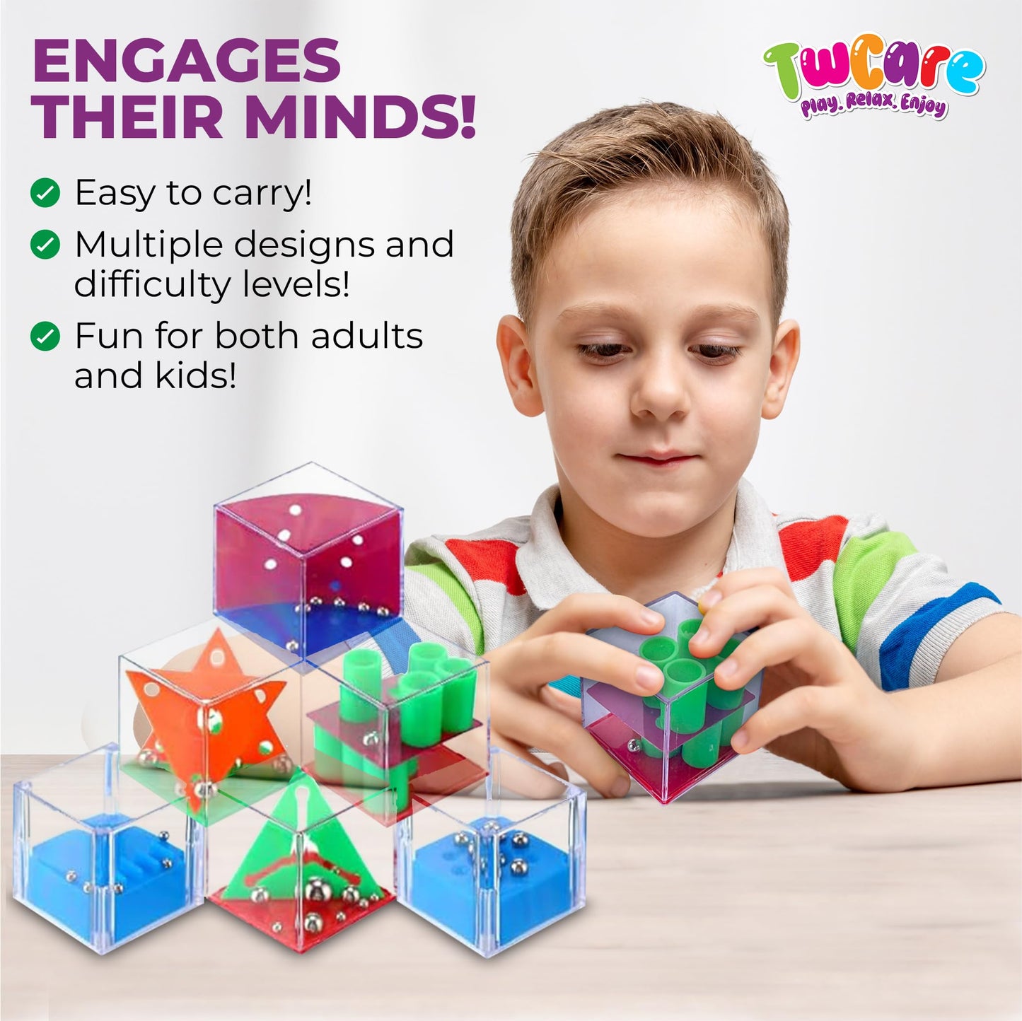 Brain Teaser Puzzle Cubes Party Favors For Adhd Autism Kids Adults 24 Pack Fidget Toy Set Gifts Mini Games Stress Relief Stocking Stuffers Bulk Goodie Bag Filler Treasure Box Classroom Prizes School