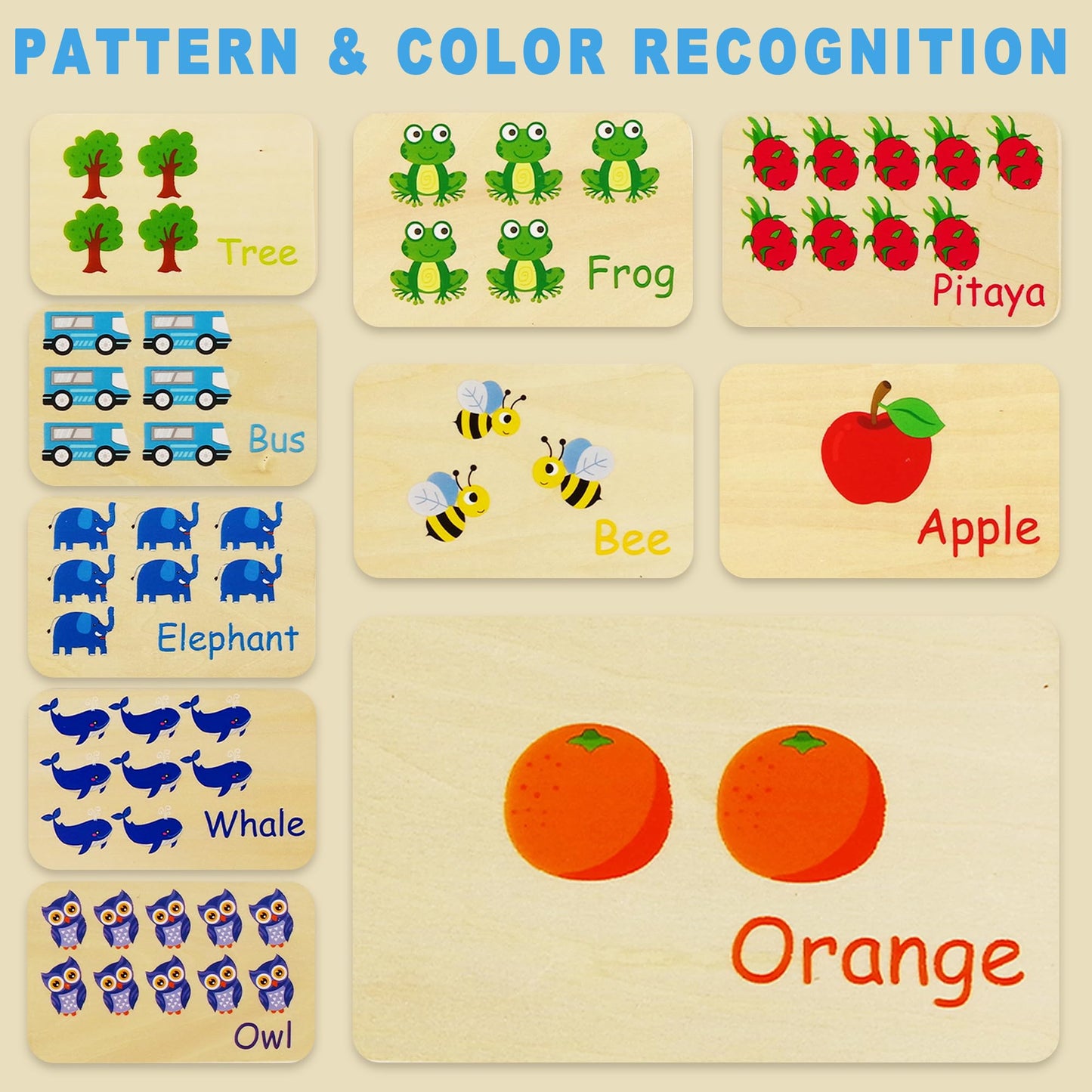 BEWITU Wooden Number Counting Peg Board - Montessori Math Counters for Kids 3-5 Years, Rainbow Colors, Medium Size Learning Toy