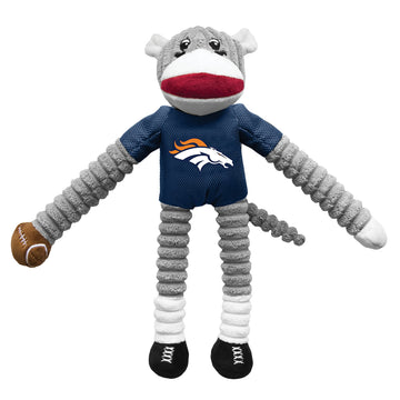 Littlearth NFL Denver Broncos Sock Monkey Pet Toy, Team Color, One Size