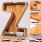 Sulevalt 12 Extra Large Wooden Letter Piggy Banks - Piggy Banks for Boys Girls Kids  Alphabet Money Banks with Initial Z - Coin Banknote Bank Birthday/Christmas for Kids