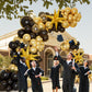 Bonropin 161Pcs Black And Gold Balloons Garland Arch Kit With Explosion Star Balloons, 5/10/12/18In Black Gold Confetti Latex Ba