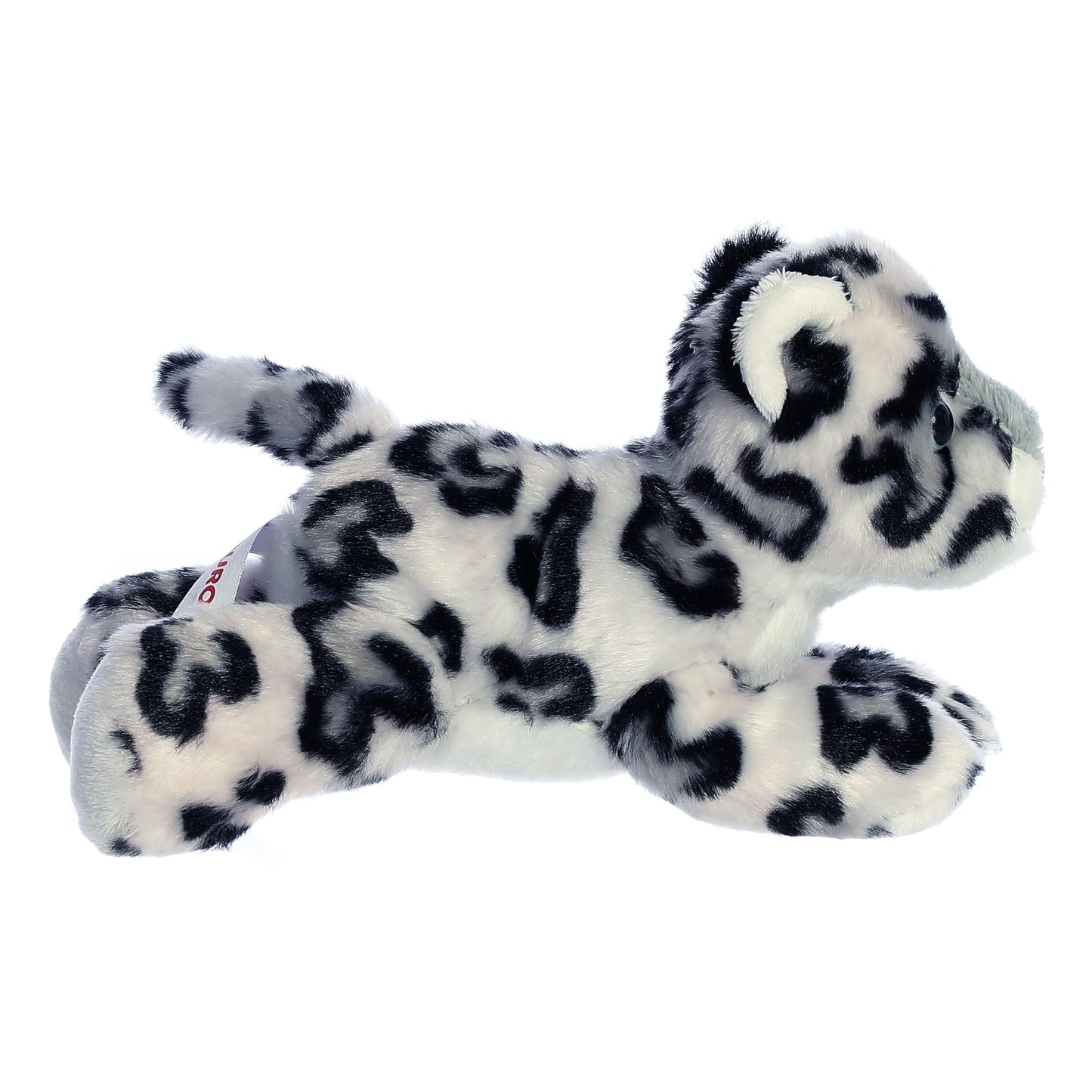 Aurora Adorable Mini Flopsie Snow Leopard Stuffed Animal - Playful Ease - Timeless Companions - Gray 8 Inches