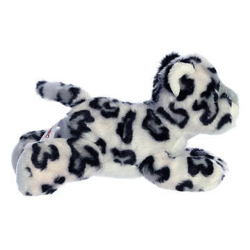 Aurora Adorable Mini Flopsie Snow Leopard Stuffed Animal - Playful Ease - Timeless Companions - Gray 8 Inches