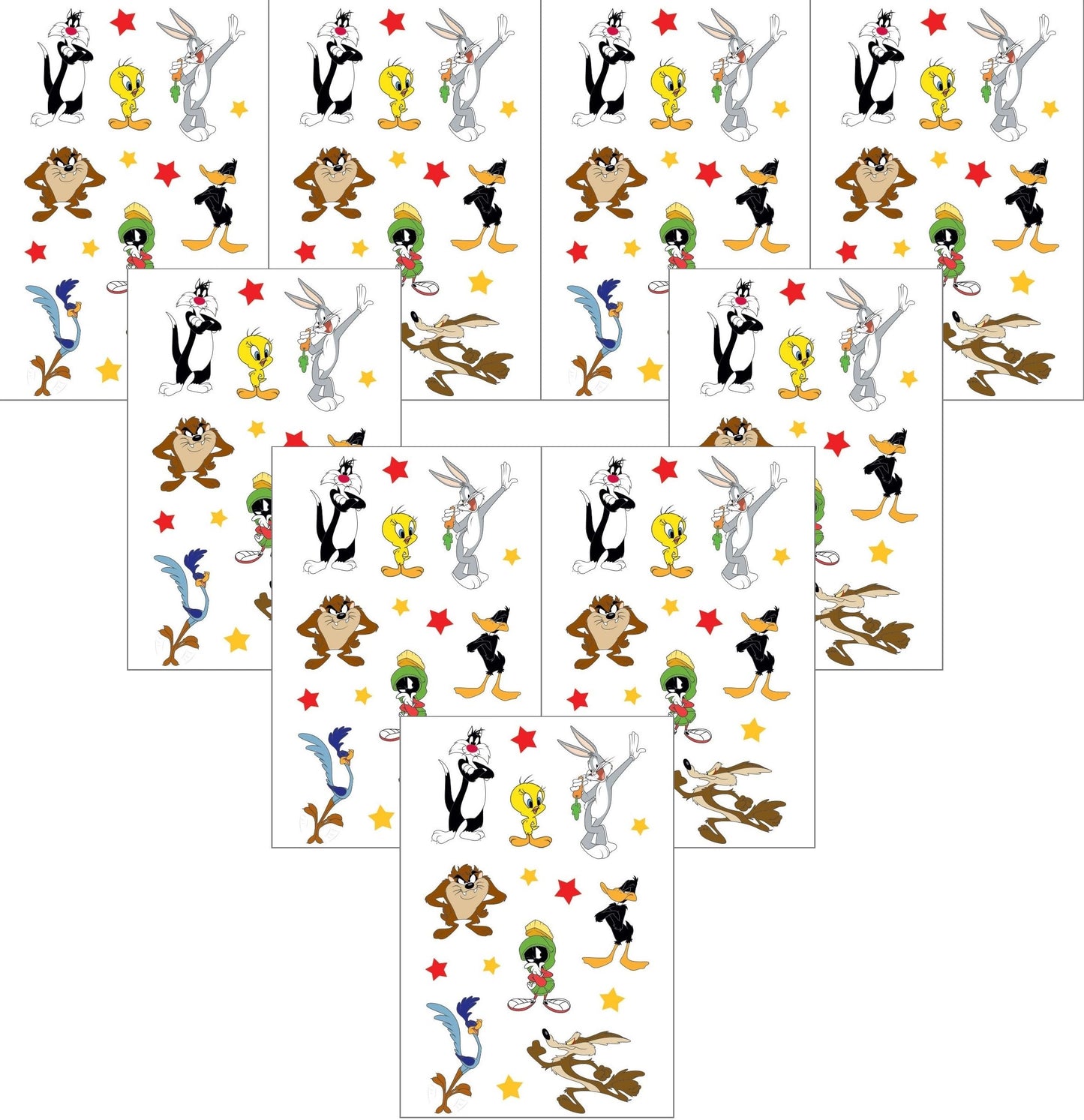Playhouse Loony Tunes Bugs Bunny and Friends Pack of Three Perforated Sticker Half-Sheets - 3 Packs