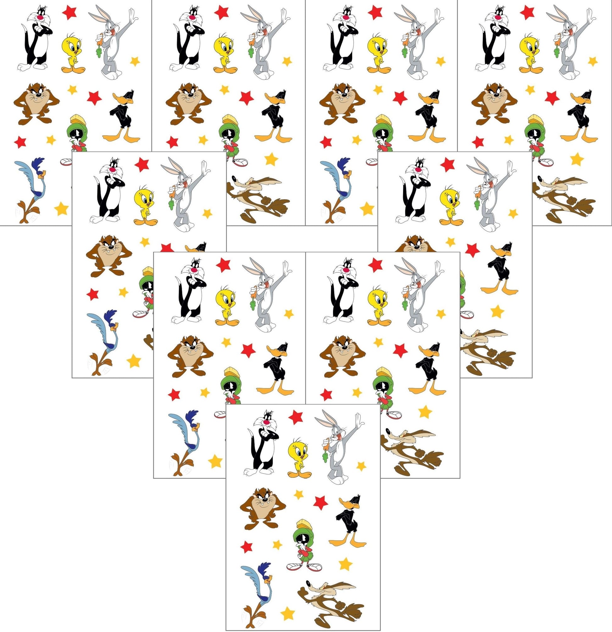 Playhouse Loony Tunes Bugs Bunny and Friends Pack of Three Perforated Sticker Half-Sheets - 3 Packs