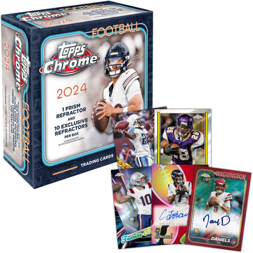 2024 Topps Chrome Football Cards Factory Sealed Mega Box