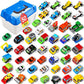 Mindpal 50 Pcs Toy Cars With Large Plastic Organizer, Pull Back Cars For Kids, Cars For Kids Ages 3-5, Birthday And Party Decora