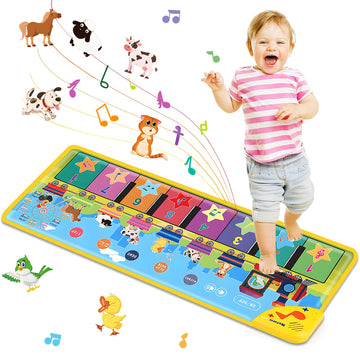 Tsomtto Floor Piano Mat For Toddlers 1-3 With 34 Music Sounds Educational Baby Musical Toys Toddler Toys Age 1-2 Sensory Interactive Learning Toys For 1 2 3 Year Old Boy Girl Birthday Easter Gifts