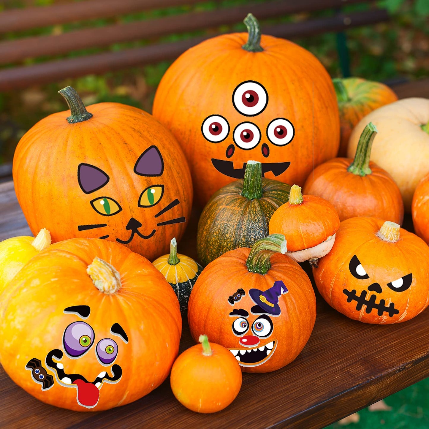 Oumuamua 60 Pack Halloween Pumpkin Decorating Stickers, 16 Sheets Cute Pumpkin Face Stickers In 30 Designs For Halloween Pumpkin Decorations Halloween Craft For Kids