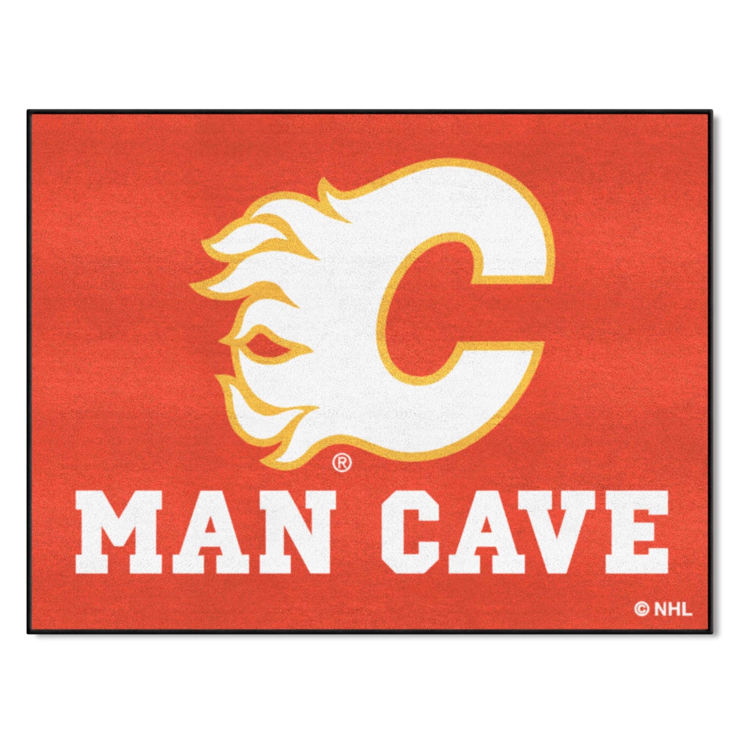 FANMATS 14401 NHL Calgary Flames Nylon Universal Man Cave All-Star Mat, 34x45