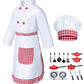 Kids Chef Costume For Boys Girls Kitchen Cooking Party Cosplay 4-5T Red