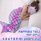 Runeaoys Mermaid Tail Blanket for Girls - Polyester, Multi-Purpose Gift, Model Mermkit01, Color: Mermaid