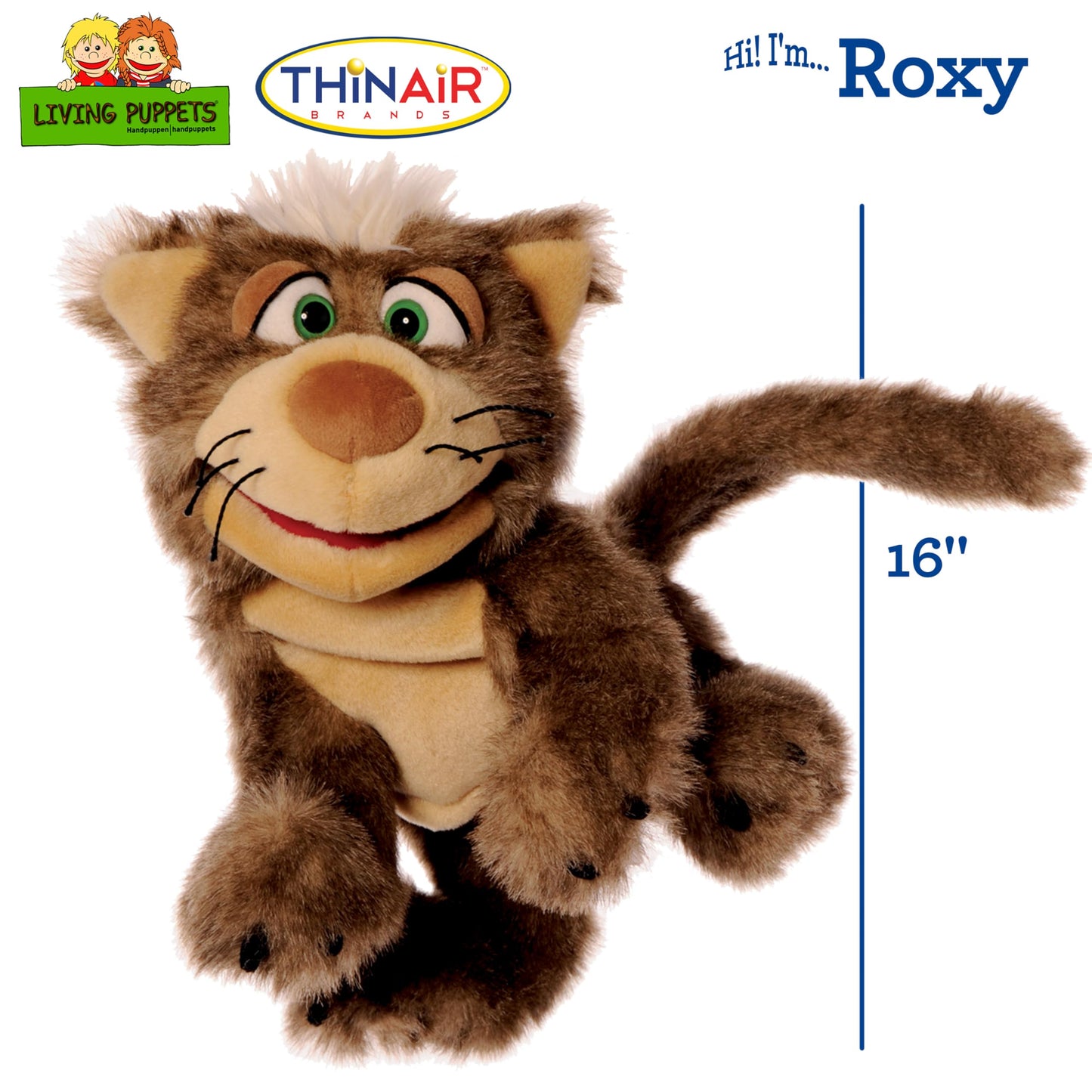 Living Puppets 16-Inch Kitty Cat Hand Puppet - Fine European Design, Ultra-Soft And Cuddly, Promotes Child Development, Safety C