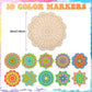 Vercraft 28 Pcs Wooden Mandala Painting Set 10 Mandala Unfinished Wood Cutouts with 18 Colored Pencil for Mandala Making Kit Man