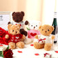Glimin 4 Pcs Bear Stuffed Animals With 4 Doll Clothes 12 Inch Cute Plush Bear With Removable Clothes Sweater Hoodie Doll Accesso