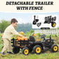 Tobbi Kids Electric Ride On Toy Tractor, 12V Battery-Powered 4 Wheels Ride On Car With Trailer For Toddlers 3-6 Years-Black