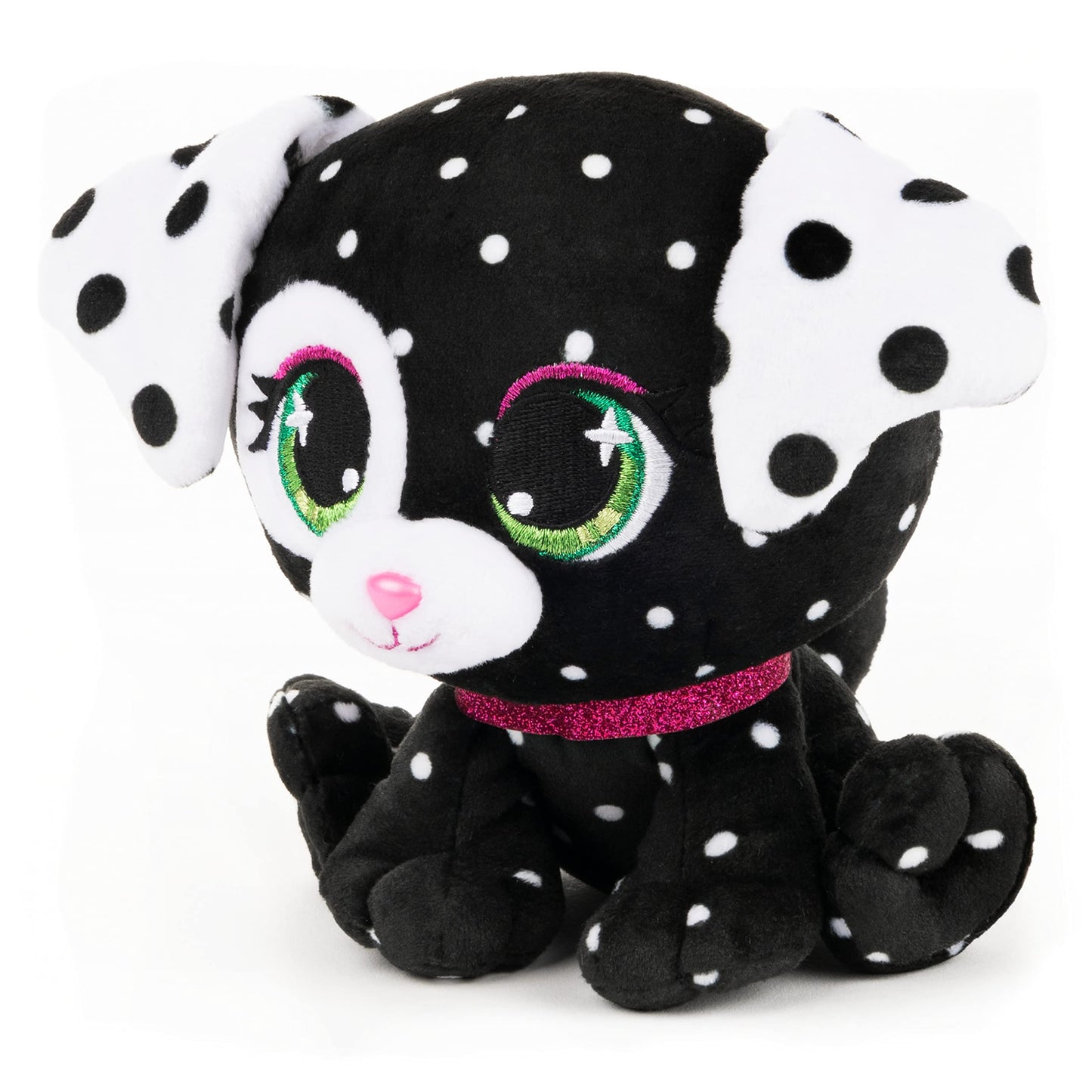 Gund P.Lushes Designer Fashion Pets Dottie Woofington Premium Dog Stuffed Animal Soft Plush With Glitter Sparkle, Black And Whit