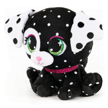 Gund P.Lushes Designer Fashion Pets Dottie Woofington Premium Dog Stuffed Animal Soft Plush With Glitter Sparkle, Black And Whit