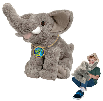 Ecobuddiez - Elephant From Deluxebase. 12 Inch Elephant Plush Toy. Eco Friendly Child Safe Elephant Stuffed Animal Made From Recycled Plastic Bottles.